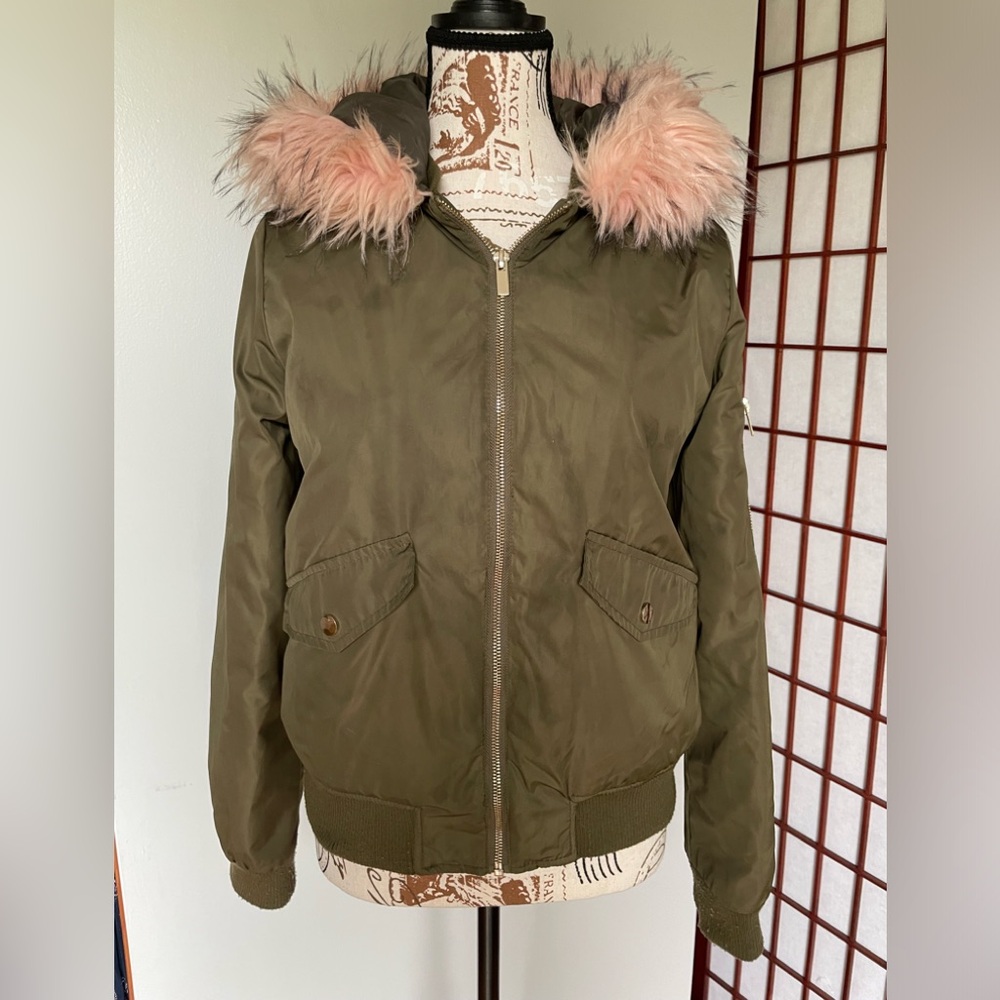 ME JANE Hooded Bomber Jacket, Size S